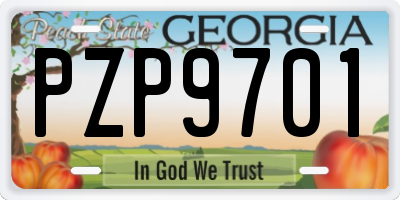 GA license plate PZP9701