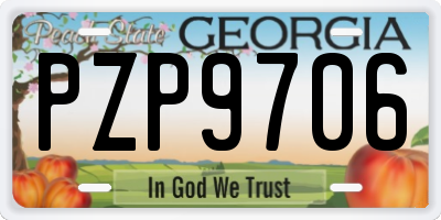GA license plate PZP9706
