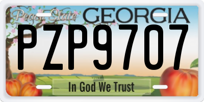 GA license plate PZP9707