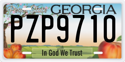 GA license plate PZP9710