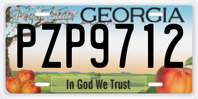GA license plate PZP9712