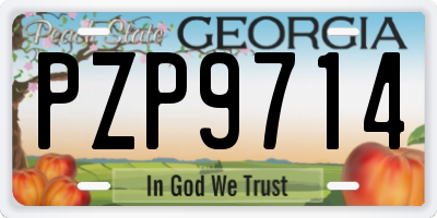 GA license plate PZP9714
