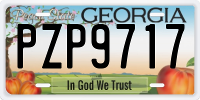GA license plate PZP9717