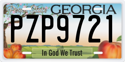 GA license plate PZP9721