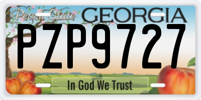 GA license plate PZP9727