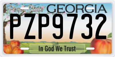GA license plate PZP9732