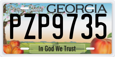 GA license plate PZP9735