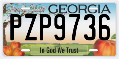 GA license plate PZP9736