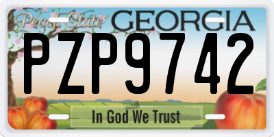 GA license plate PZP9742