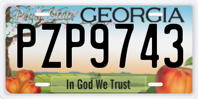 GA license plate PZP9743
