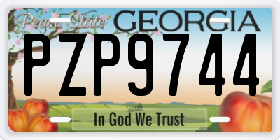 GA license plate PZP9744