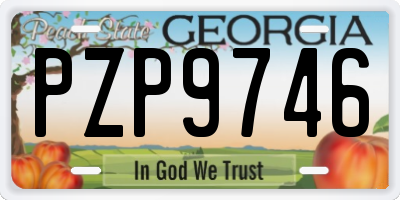 GA license plate PZP9746