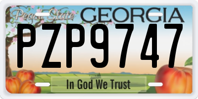 GA license plate PZP9747