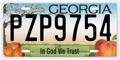 GA license plate PZP9754