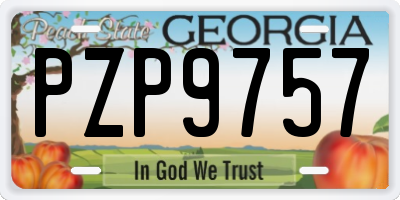 GA license plate PZP9757