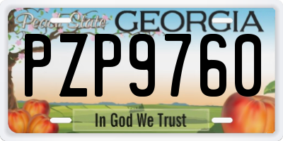 GA license plate PZP9760