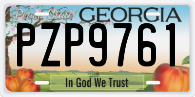 GA license plate PZP9761