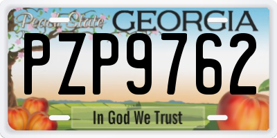 GA license plate PZP9762