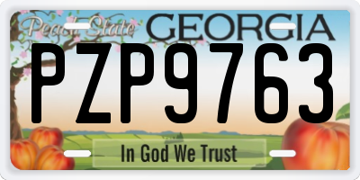GA license plate PZP9763