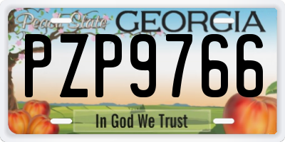 GA license plate PZP9766