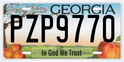 GA license plate PZP9770