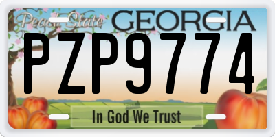 GA license plate PZP9774