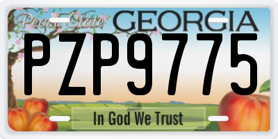 GA license plate PZP9775