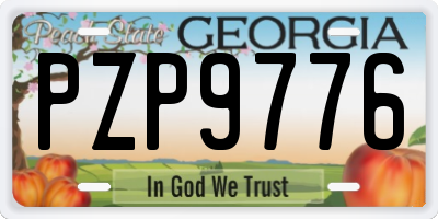 GA license plate PZP9776