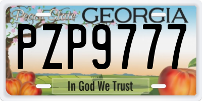 GA license plate PZP9777