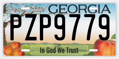 GA license plate PZP9779