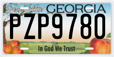 GA license plate PZP9780