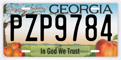 GA license plate PZP9784