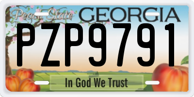 GA license plate PZP9791