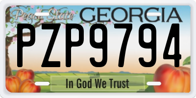 GA license plate PZP9794