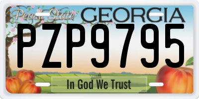 GA license plate PZP9795