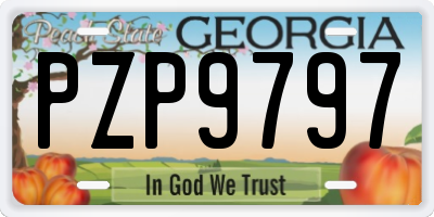 GA license plate PZP9797