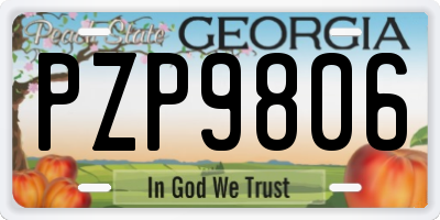 GA license plate PZP9806