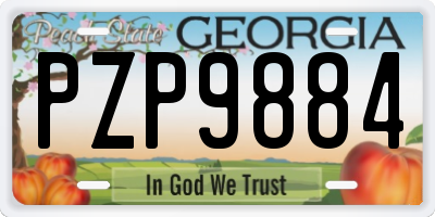 GA license plate PZP9884