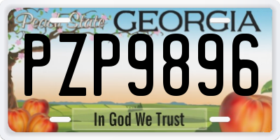 GA license plate PZP9896