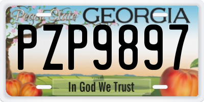 GA license plate PZP9897