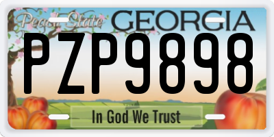 GA license plate PZP9898