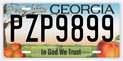 GA license plate PZP9899