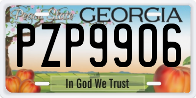 GA license plate PZP9906