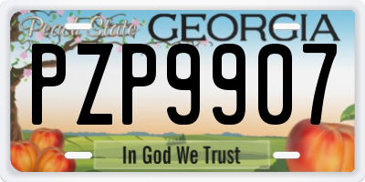 GA license plate PZP9907