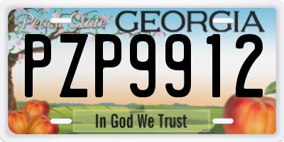 GA license plate PZP9912