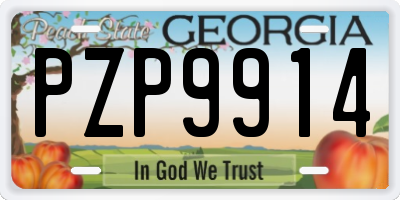 GA license plate PZP9914