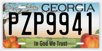 GA license plate PZP9941