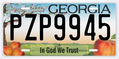 GA license plate PZP9945