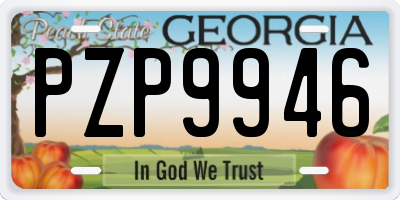 GA license plate PZP9946