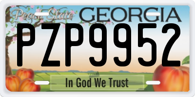 GA license plate PZP9952